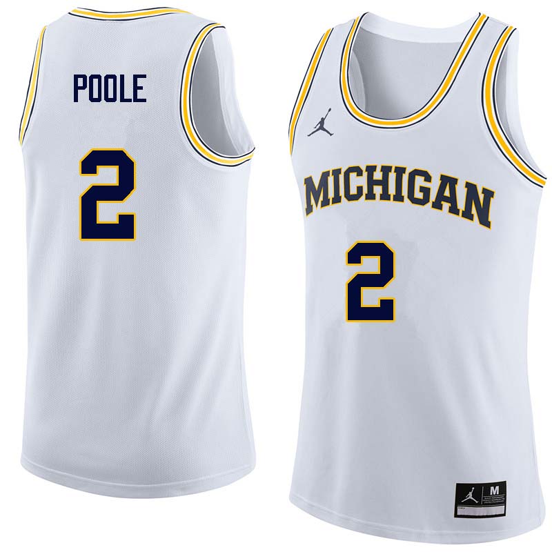 Men #2 Jordan Poole Michigan Wolverines College Basketball Jerseys Sale-White